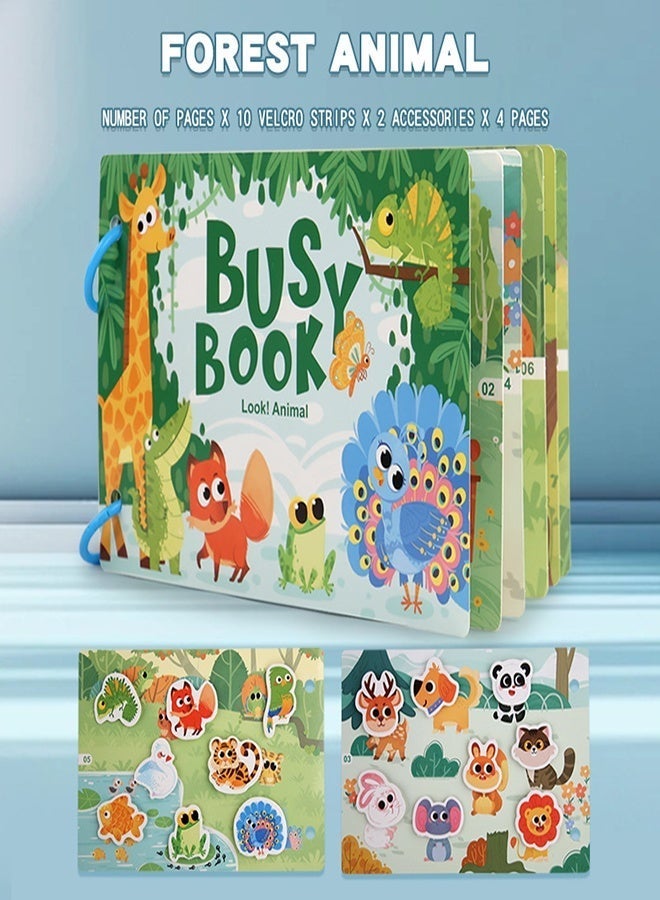 MTL Montessori Busy Book for Babies – Early Learning Quiet Book Educational Matching Toy for Kids (Forest Animal) - Image 2